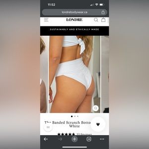 Londre Bodywear bikini bottoms - The Banded Scrunch Bottom - Flat White